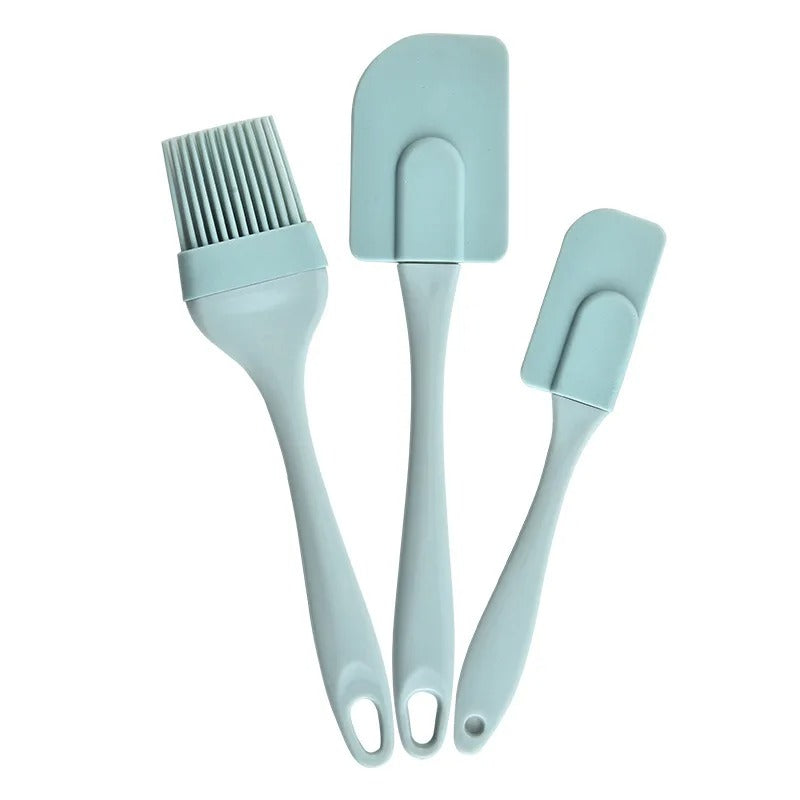 3PCS/Set Cream Scraper DIY Bread Cake Butter Spatula Mixer Oil Brush Kitchen Baking Tool Silicone Spatula Non-stick Kitchen