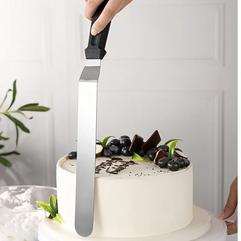 Icing Spatula Angled Stainless Steel Palette Knife Curved Offset Blade Professional Frost Cream Spatula for Cake Pastry Baking
