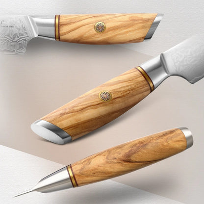 XINZUO 5" inch Utility Knife Kitchen Knives Japanese 73-layer Powder Steel Core Damascus Steel 62-64 HRC Vegetable Peeling Knife