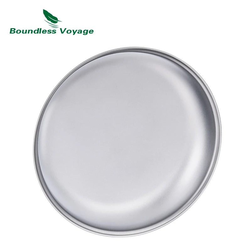 Boundless Voyage Titanium Plates Dishes Saucer Outdoor Home Food Tray Round Dinnerware Durable Tableware Stackable Serving Plate