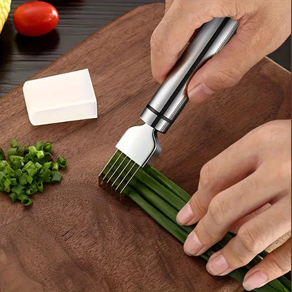 Stainless Steel Shred Silk The Knife Vegetable Garlic Cutter Food Speedy Chopper Green Onion Cutter Portable Kitchen Tool