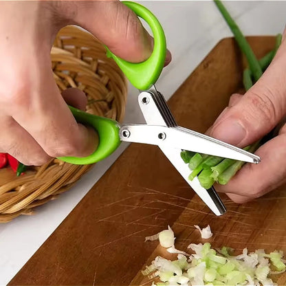 Multifunctional Scissors Stainless Steel 3/5 Layer Kitchen Scissors Scallion Cutter Pepper Herb Laver Spices Onion Cooking Tool