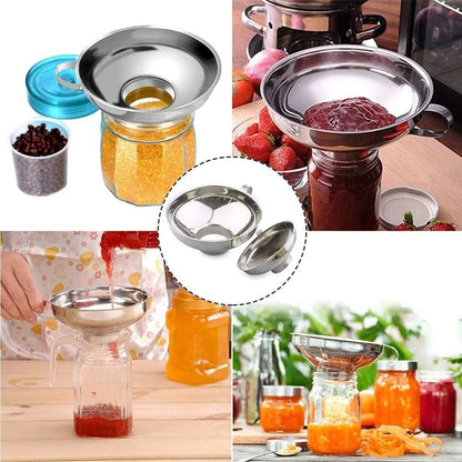 Premium Stainless Steel Kitchen Funnel Large Wide Mouth Design for Canning Jam Oil Liquid Pouring Household Use