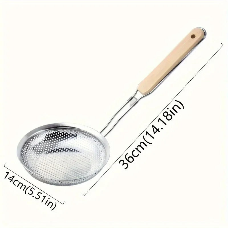 Stainless Steel Fine Mesh Skimmer Spoon for Noodles Spaghetti Colander