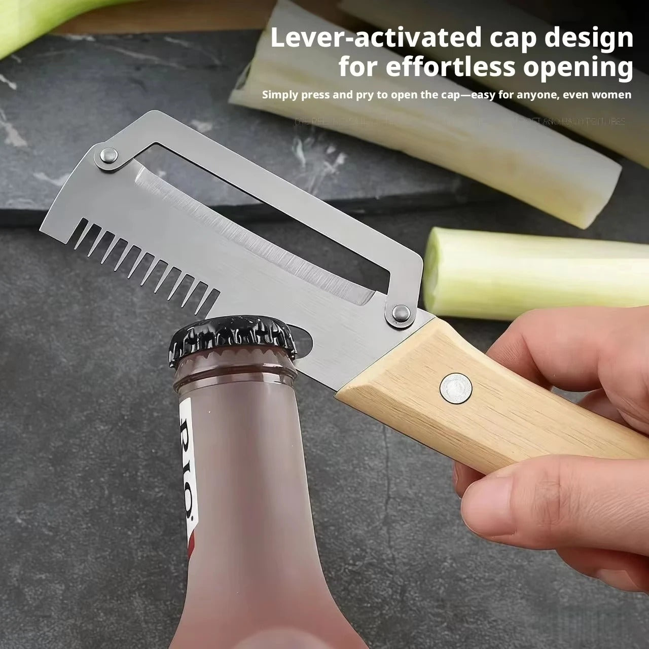 Multi-Functional Stainless Steel Peeler with Wooden Handle, Durable Smooth Kitchen Gadget for Fruits and Vegetables Peeling Slic