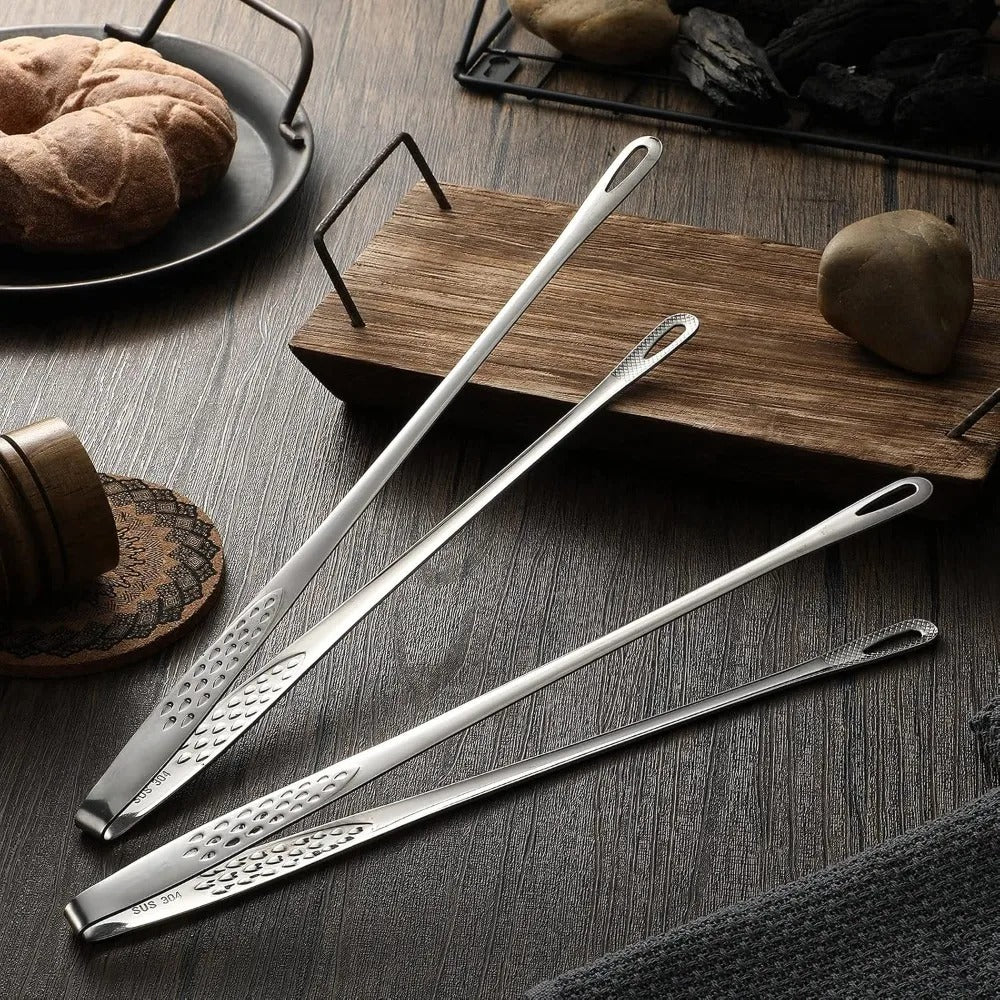 StainlessSteel FoodClipsKitchen Clips Korean Barbecue Tweezers Extended Barbecue Clips Suitable for Home Vegetable/meat Barbecue