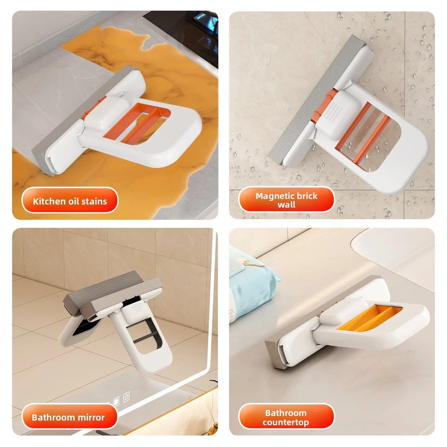 Self-squeezing Sponge Mop Folding Portable Super Absorbent for Floor Bathroom Kitchen Glass Car Window Desk Home Cleaning Tool