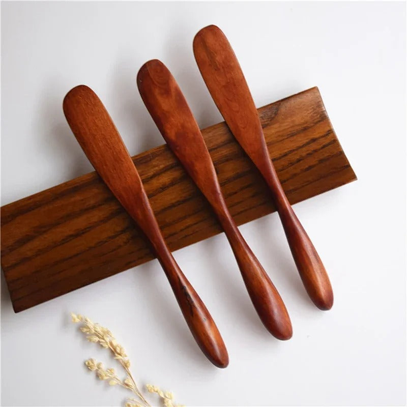 Wood Jam Knife Butter Knife Natural Dessert Bread Knife Cake Knife Smooth Wooden Tableware Japanese-style Portable Kitchen Tool