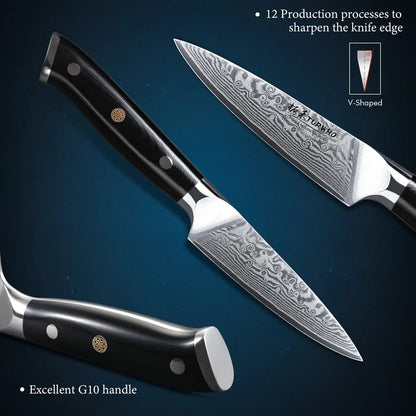 TURWHO 3.5 Inch Paring Knife 67 Layer Damascus Steel VG10 Steel Core Sharp Utility Vegetable Peeling Fruit Knife Household Tools