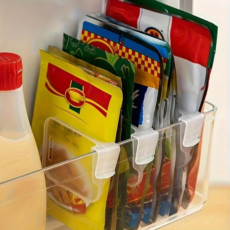 8pcs Refrigerator Side Door Sorting Partition Card Buckle Kitchen Bedroom Storage Storage Sorting Box Space Division
