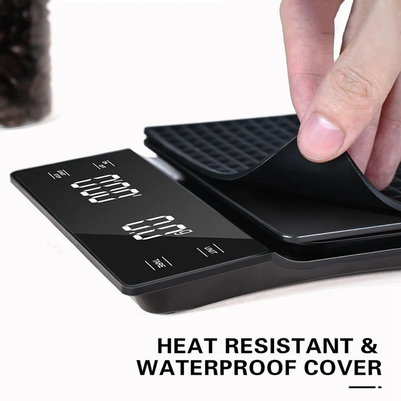 3kg/0.1g Coffee Scale with Timer Kitchen Tools Digital Multifunction Weighing Scale Pour Over Drip Espresso Scale LCD Display