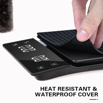 3kg/0.1g Coffee Scale with Timer Kitchen Tools Digital Multifunction Weighing Scale Pour Over Drip Espresso Scale LCD Display