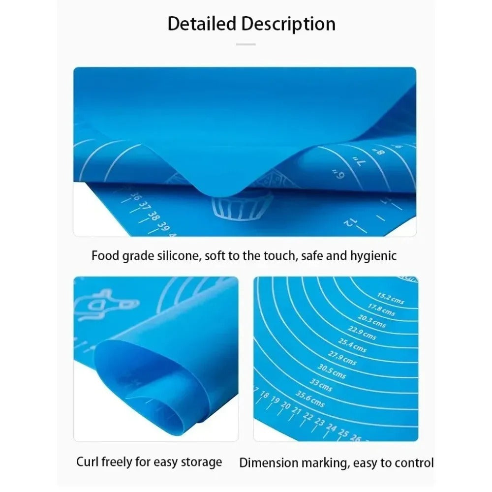 Extra Thick Large Silicone Baking Mat Non-Stick Pastry Mat Waterproof Dough Kneading Pad Rolling Mat Kitchen Baking Accessories