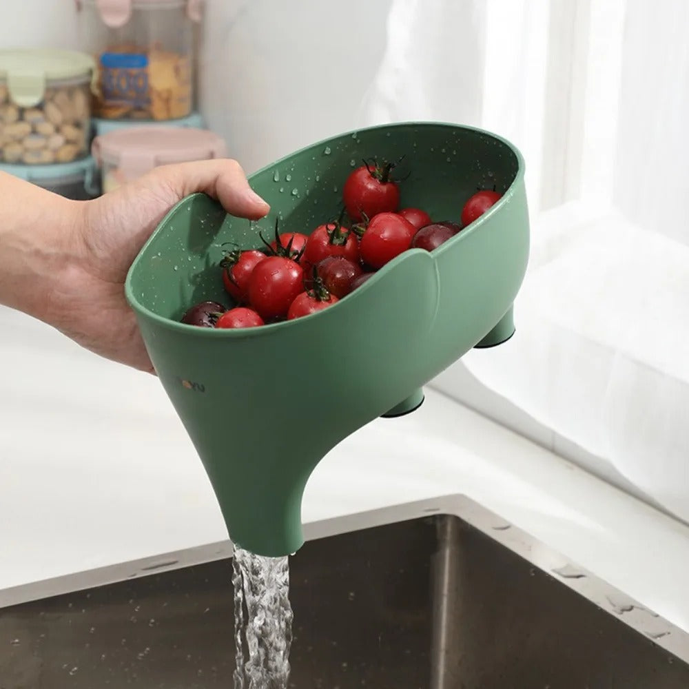 Sink Strainer Elephant Drain Basket Fruit Vegetable Washing Basket Hanging Drainer Rack Multipurpose Kitchen Storage Accessories