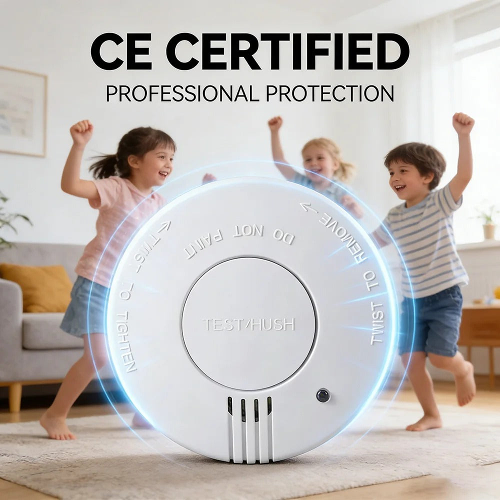 CCEsafety SA10 Smoke Detector 9V Replaceable Battery Fire Alarm Smoke Sensor Hush Button For Home Apartment Rental CE EN14604