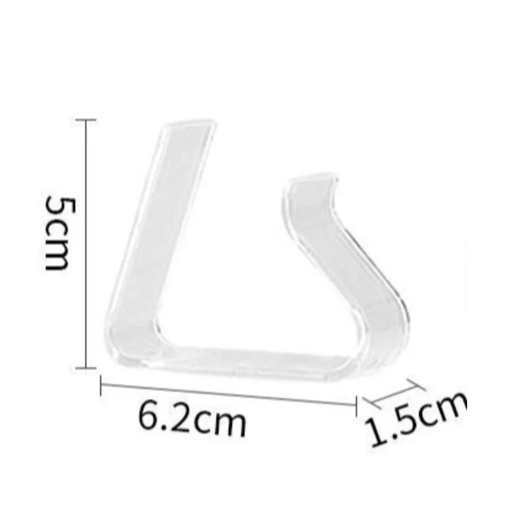 12pcs Durable Tablecloth Fixing Clip Invisible Anti-slip Clear Tablecloth Clips Plastic Transparent Table Cover Holders