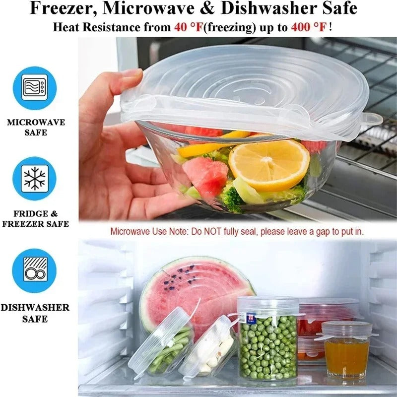 Silicone Stretch Lid Kitchen Accessories Can Be Reused Food Cover Plastic Wrap Cover Fresh-keeping Sealed Bowl