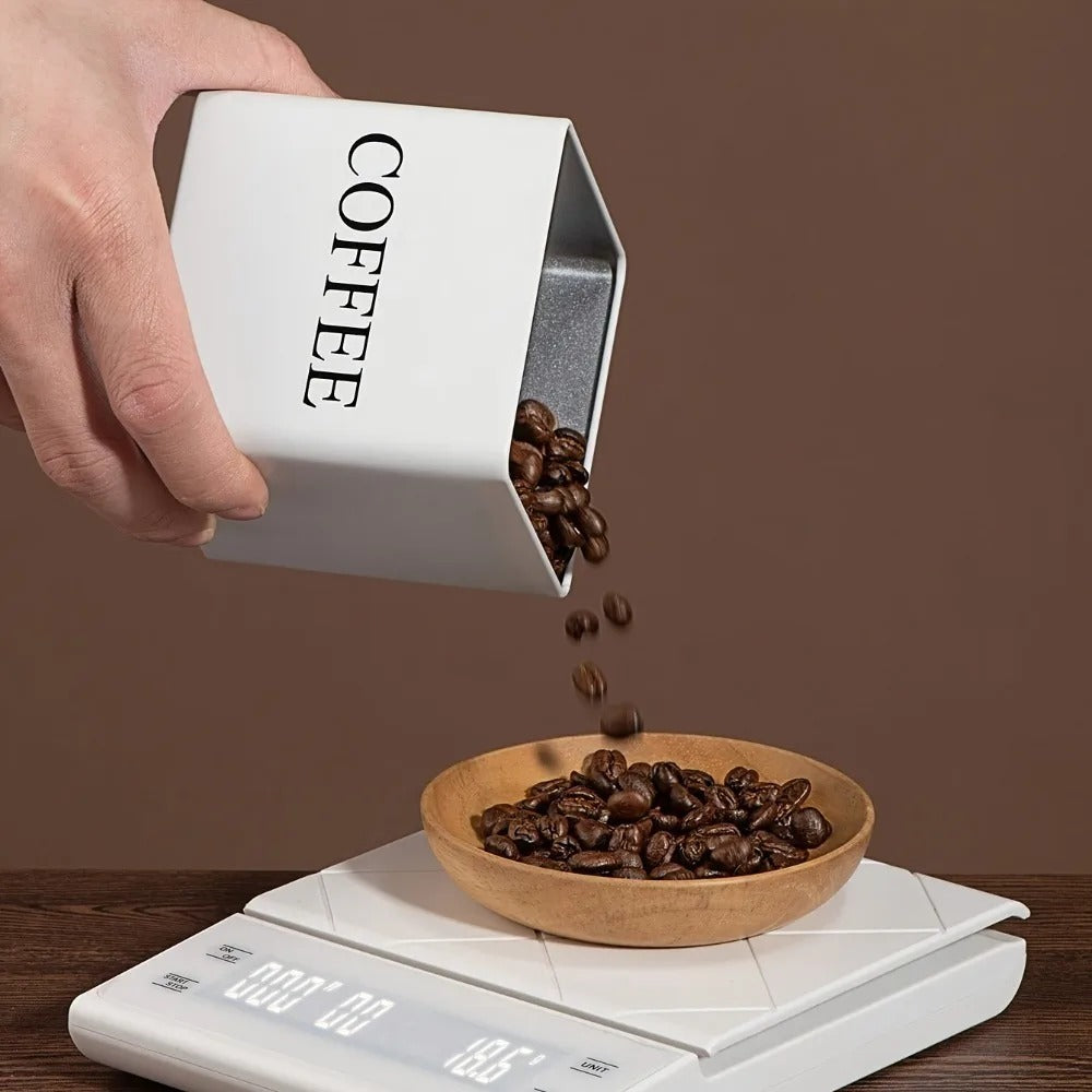 3Pcs/Set 500ml Black White Box with Lids Metal Containers for Storing Coffee Beans Sugar Tea Large Capacity Kitchen Storage Jar