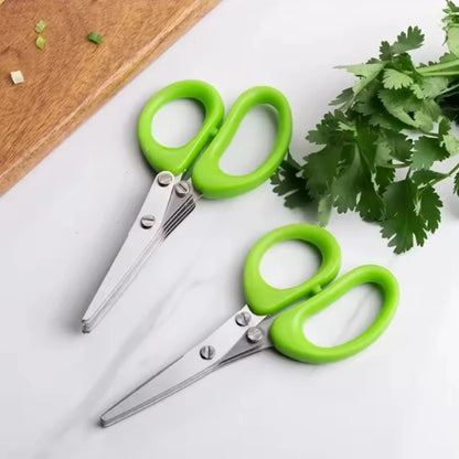 Multifunctional Scissors Stainless Steel 3/5 Layer Kitchen Scissors Scallion Cutter Pepper Herb Laver Spices Onion Cooking Tool