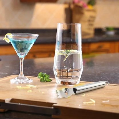 LMETJMA Stainless Steel Lemon Zester Grater with Channel Knife and Hanging Loop Lemon Orange Citrus Zester