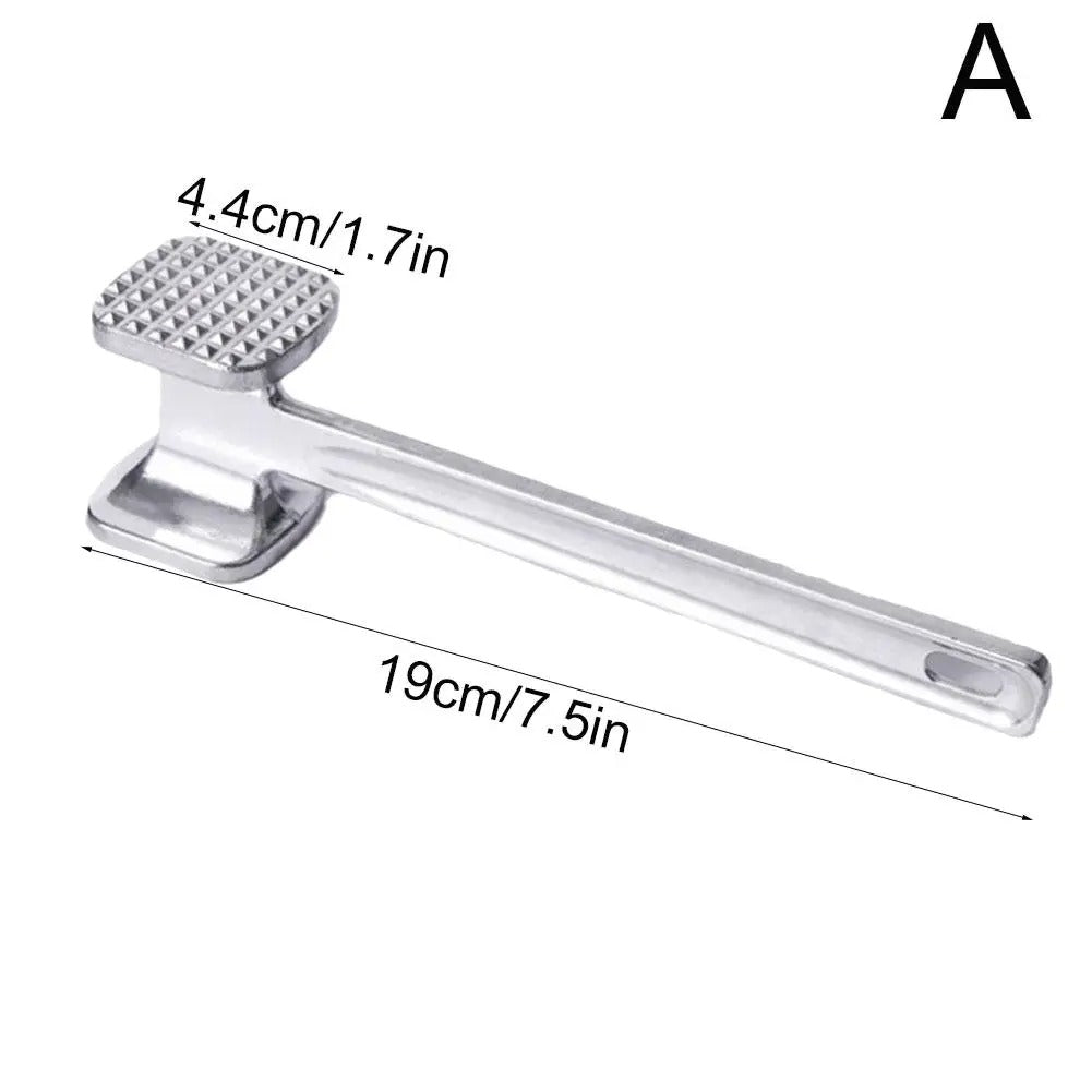 Meat Tenderizer Hammer 19cm Household Aluminum Alloy Steak Metal Mallet Kitchen Tool Heavy Duty Durable Double-Sided Tenderizer