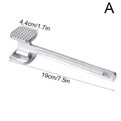 Meat Tenderizer Hammer 19cm Household Aluminum Alloy Steak Metal Mallet Kitchen Tool Heavy Duty Durable Double-Sided Tenderizer