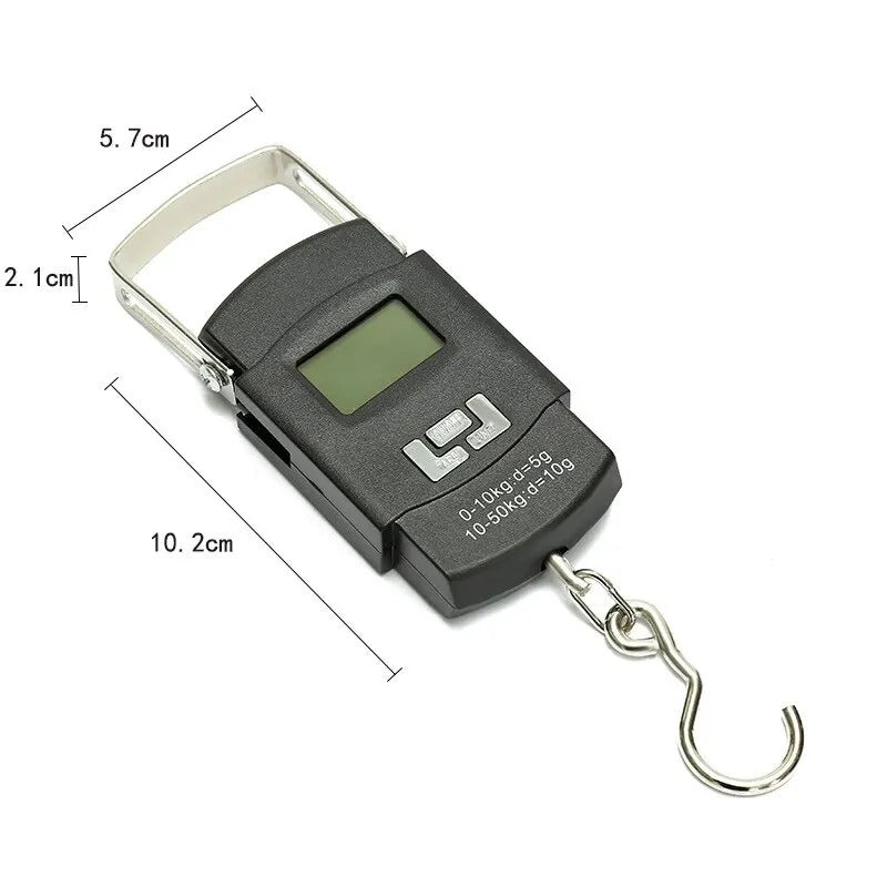 1pc Black 50kg Portable Electronic Portable Luggage Scale LCD Digital Display Screen Express Delivery Scale Hook Mini Scale