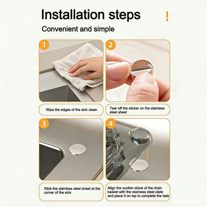 Kitchen Sink Strainer Basket with Removable Magnetic Leak Proof Bottom Cover Detachable Filter for Easy Cleaning Drain Basket