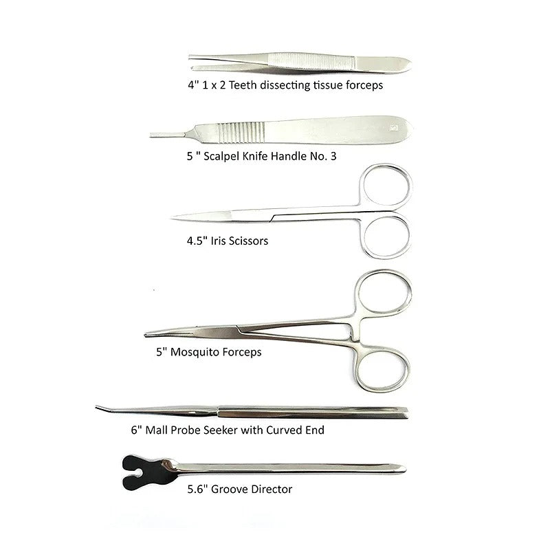 22PCS Premium grade stainless steel dissection kit is perfect for Medical Suture Practice Kit Surgical TrainingStudents