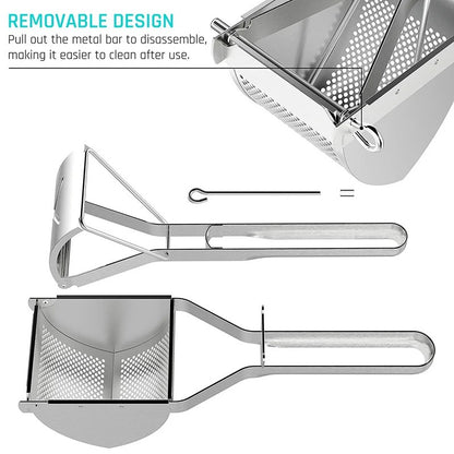 LMETJMA Potato Ricer Stainless Steel Potato Masher Heavy Duty Potato Ricer Masher For Baby Food Fruit Vegetable Juicer KC0154