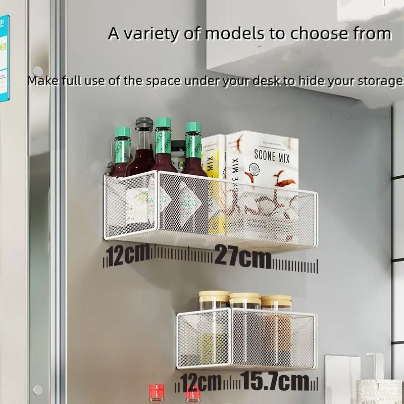 Household Wall Hanging Basket Kitchen Magnetic Attraction Storage Rack Refrigerator Magnetic Shelf Living Room Summary Holder