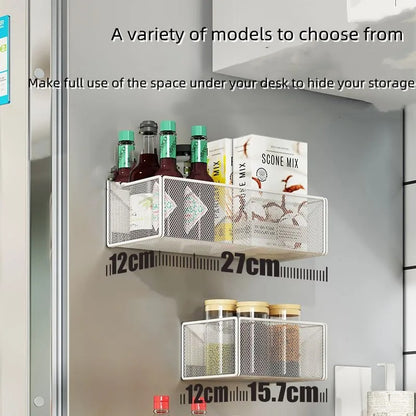 Household Wall Hanging Basket Kitchen Magnetic Attraction Storage Rack Refrigerator Magnetic Shelf Living Room Summary Holder