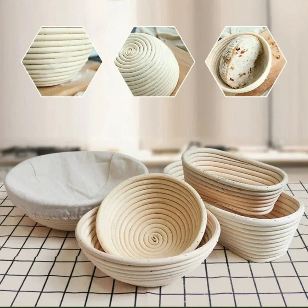 1/3 PCS PP Rattan Dough Proofing Basket for Bread Fermentation Baking Pastry Making for Home Kitchen Daily Bake Accessories