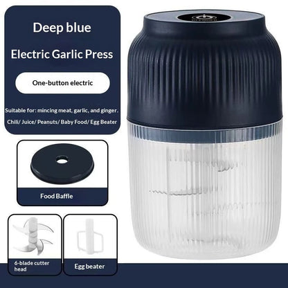 New Electric Garlic Puree Blender Kitchen Mini Food Chopper Meat Grinder With 6 Stainless Steel Blades Small Vegetable Chopper