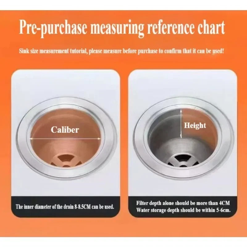 2pcs Kitchen Sink Strainer Replacement Drain Basket Stainless Steel Mesh Filter Waste Hole Strainer Kitchen Gadgets