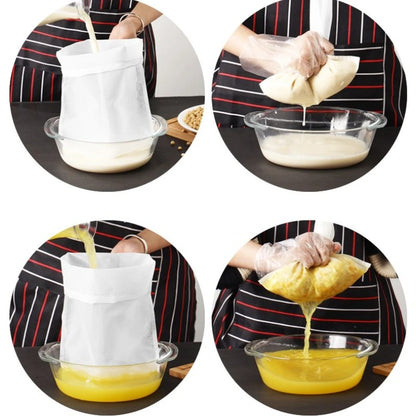 Kitchen Filter Mesh Bags Reusable Food Grade Soy Milk Filter Bags Food Strainer Bag for Soy Milk Juices Home Brewing