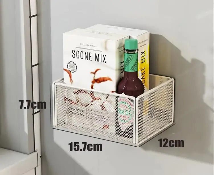 Household Wall Hanging Basket Kitchen Magnetic Attraction Storage Rack Refrigerator Magnetic Shelf Living Room Summary Holder