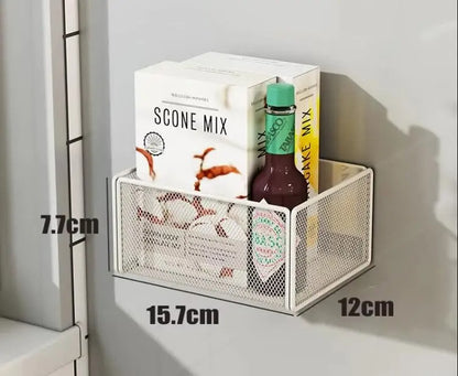 Household Wall Hanging Basket Kitchen Magnetic Attraction Storage Rack Refrigerator Magnetic Shelf Living Room Summary Holder