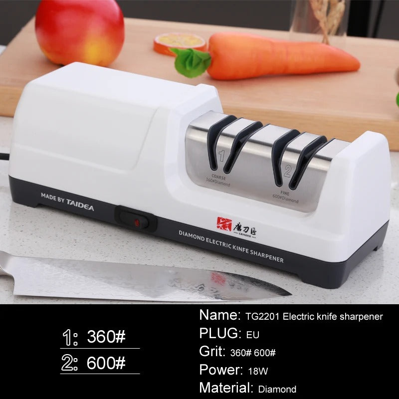 TAIDEA Professional Electric Knife Sharpener EU PLUG Grit 360/600# and Polishing Sharpening Stone GrindStone Power 18W