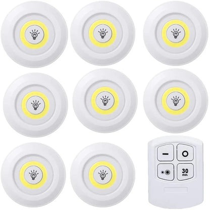 Dimmable LED Under Cabinet Light with Remote Control Battery Operated LED Closets Lights Wardrobe Bathroom Lighting Night Light