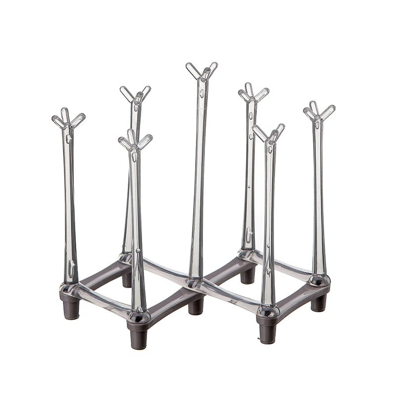 Retractable Cup Drying Rack Non-Slip Bottom Adjustable Spacing Bottle Drainer Stand Dustproof Clear Storage Drying Shelf Kitchen