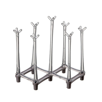 Retractable Cup Drying Rack Non-Slip Bottom Adjustable Spacing Bottle Drainer Stand Dustproof Clear Storage Drying Shelf Kitchen