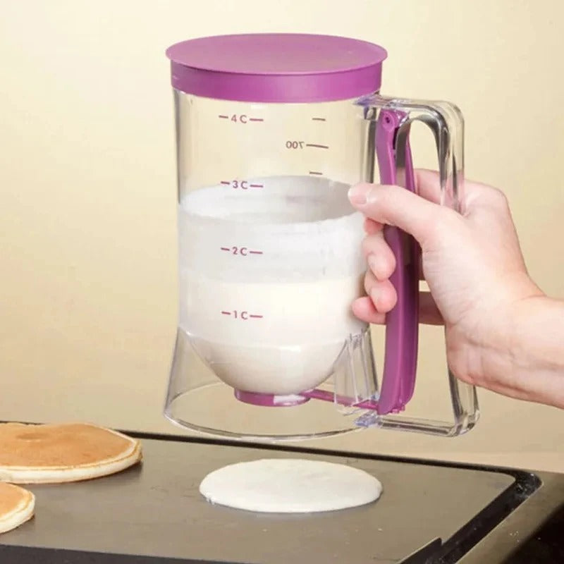 1 piece 900ml handheld measuring cup funnel dough dispenser suitable for kitchen cooking with pancakes cupcakes and cake tools