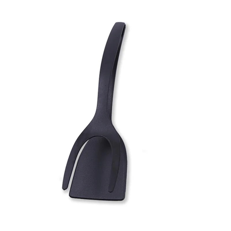 Egg Flipper Spatula 2 in 1 Grip and Flip Spatula Tongs Silicone Egg Flipper Tool Fish French Toast Tongs Non-Stick Cooking