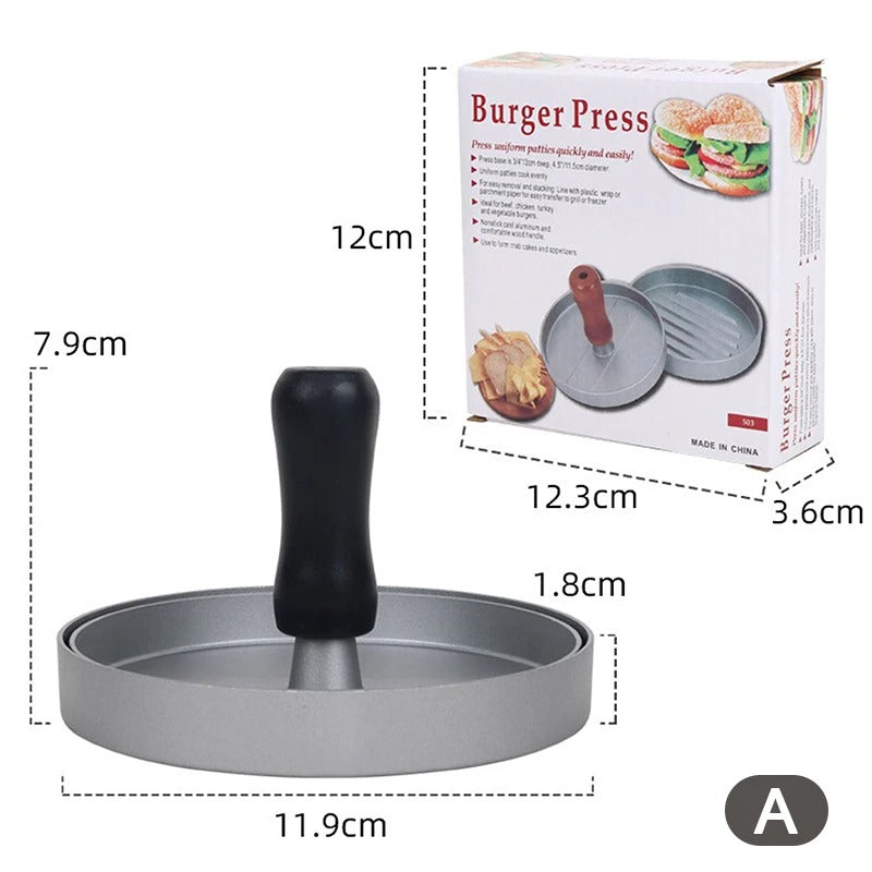 Burger Press Stainless Steel Smash Hamburger Presses Meat Mold for Deli Meats Kitchen Accessories Patties Meat Masher Circular