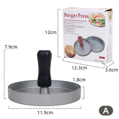 Burger Press Stainless Steel Smash Hamburger Presses Meat Mold for Deli Meats Kitchen Accessories Patties Meat Masher Circular