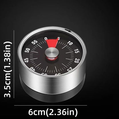 Stainless Steel Timer Kitchen Magnet Mechanical Egg Timer Home Baking Cooking Alarm Clock