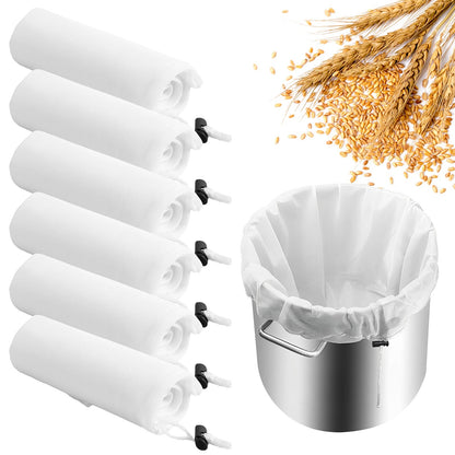 6Pcs Beer Homebrew Filter Bag for Brewing Reusable Kitchen Food Filter Bags Strainer Fine Mesh Bag for Beer Milk Juice Filter