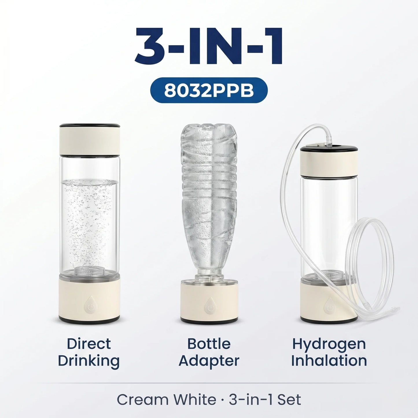 High Concentration Hydrogen Water Generator Bottle 8032 PPB SPE PEM Ionizer Cup Portable Rechargeable Hydrogen Rich Water Maker