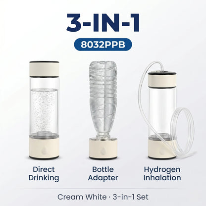 High Concentration Hydrogen Water Generator Bottle 8032 PPB SPE PEM Ionizer Cup Portable Rechargeable Hydrogen Rich Water Maker